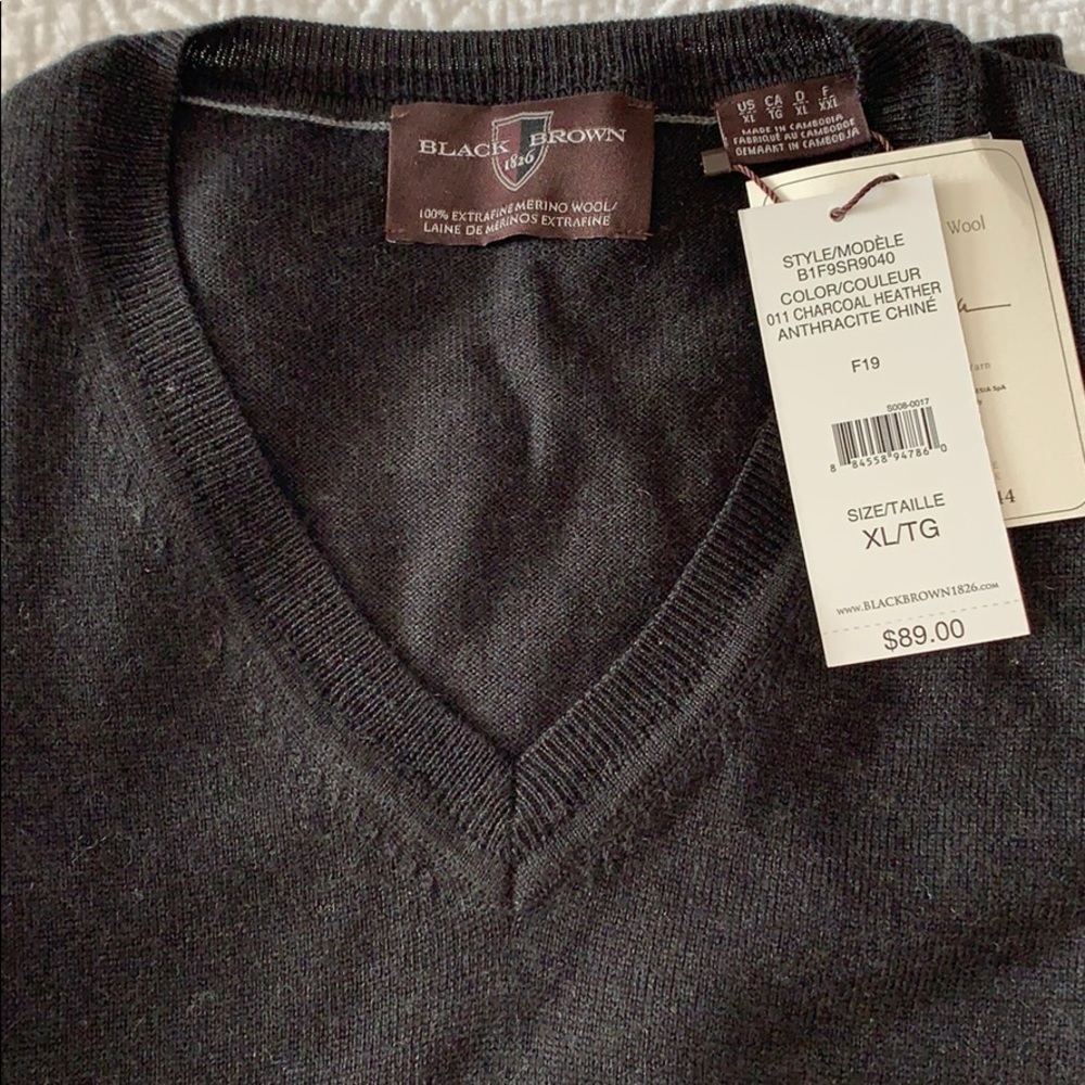 Black and Brown vneck sweater vest